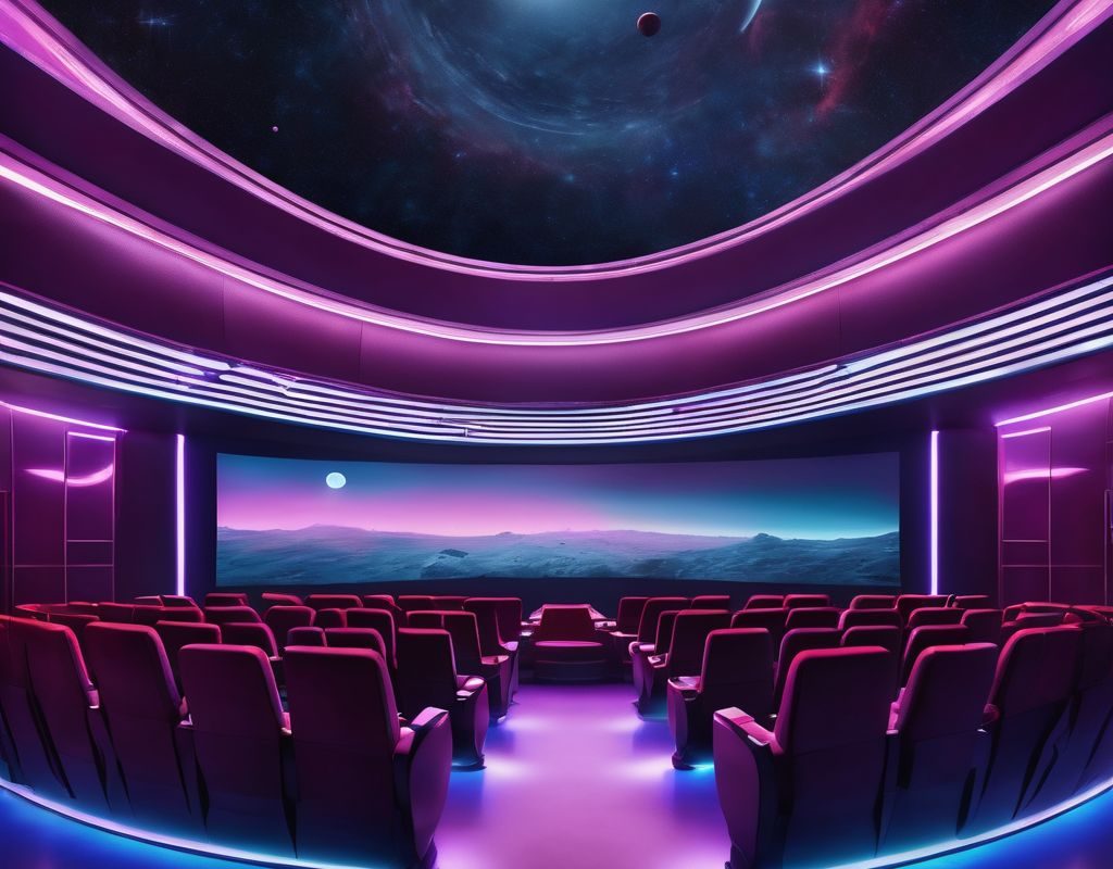 Ein surrealer leerer Kinosaal, KI-Bild