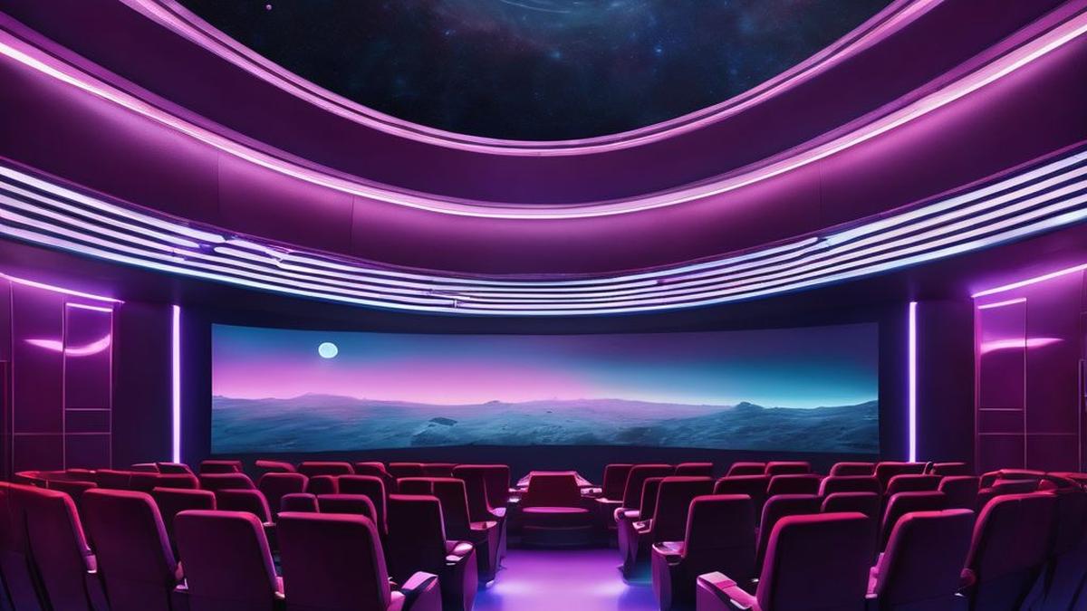 Surrealer leerer Kinosaal